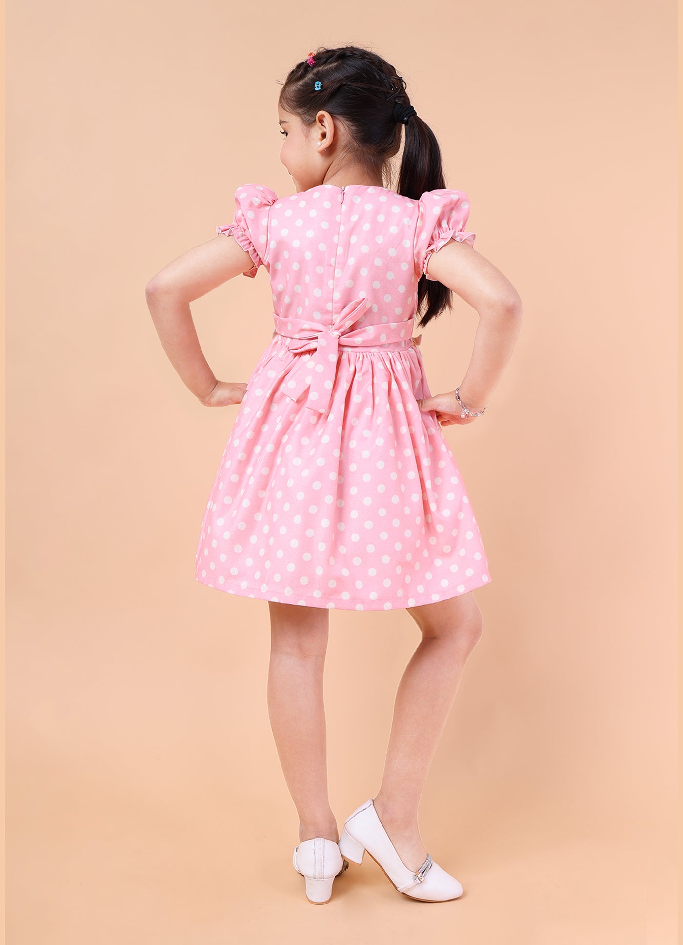 Polka Princess Puff Sleeve Dress