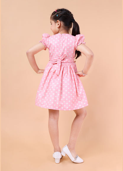 Polka Princess Puff Sleeve Dress