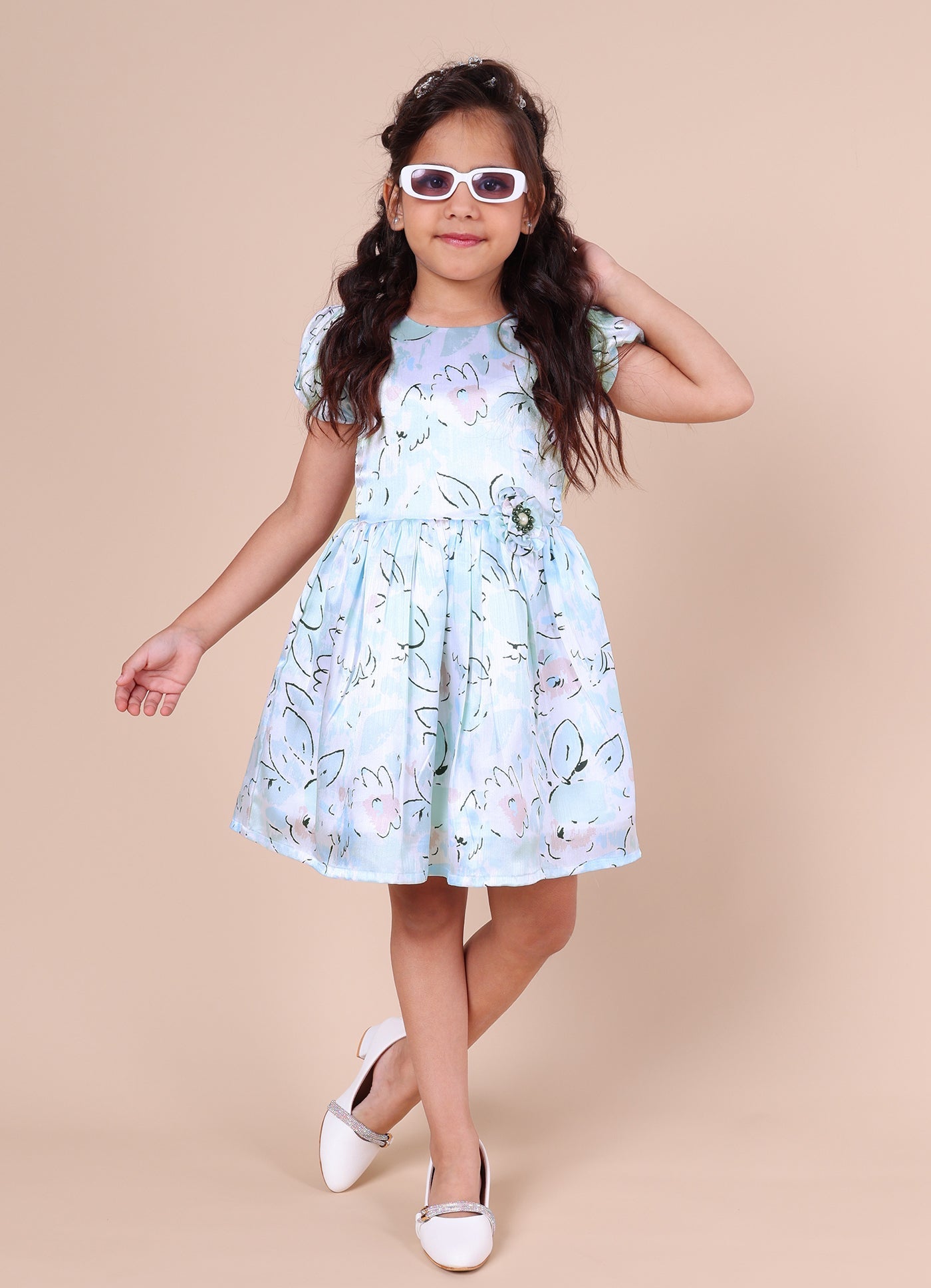 Abstract Floral Printed Dress