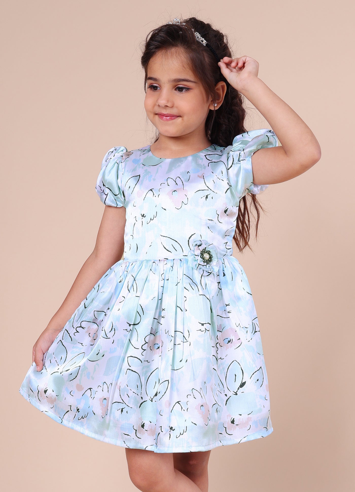 Abstract Floral Printed Dress