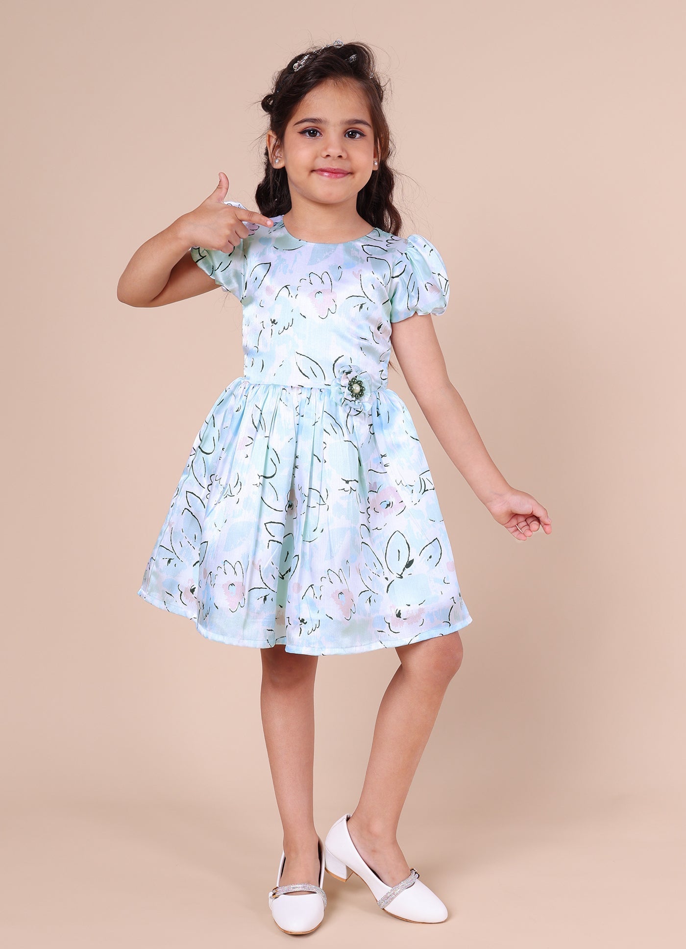 Abstract Floral Printed Dress