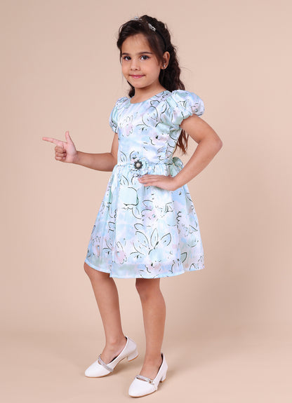 Abstract Floral Printed Dress