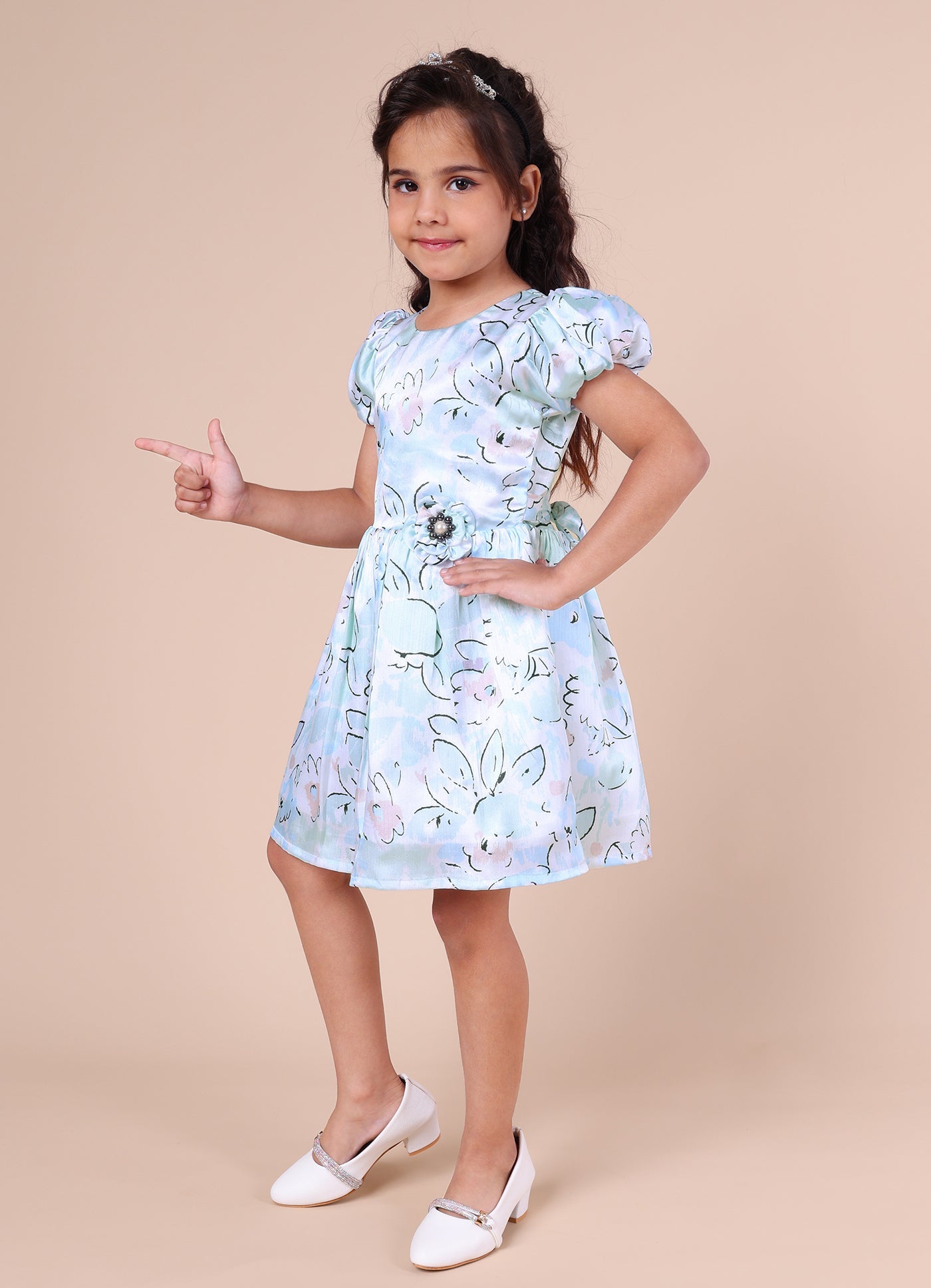 Abstract Floral Printed Dress