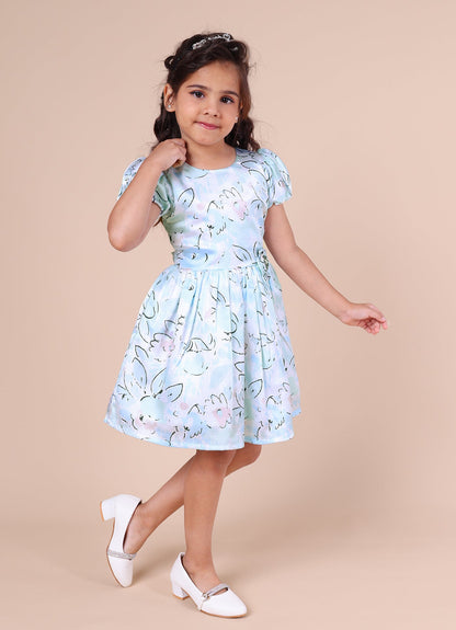 Abstract Floral Printed Dress