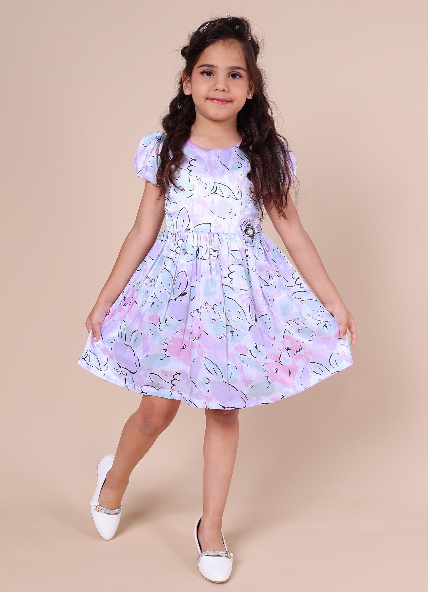 Abstract Floral Printed Dress