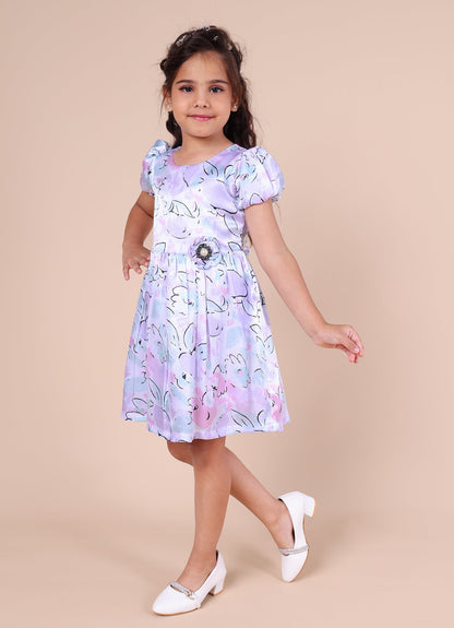 Abstract Floral Printed Dress