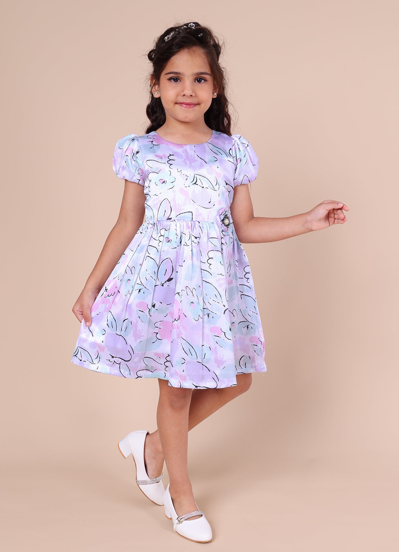 Abstract Floral Printed Dress