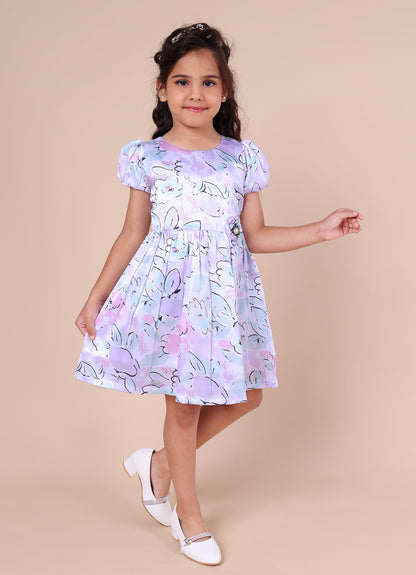 Abstract Floral Printed Dress