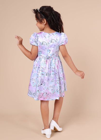 Abstract Floral Printed Dress