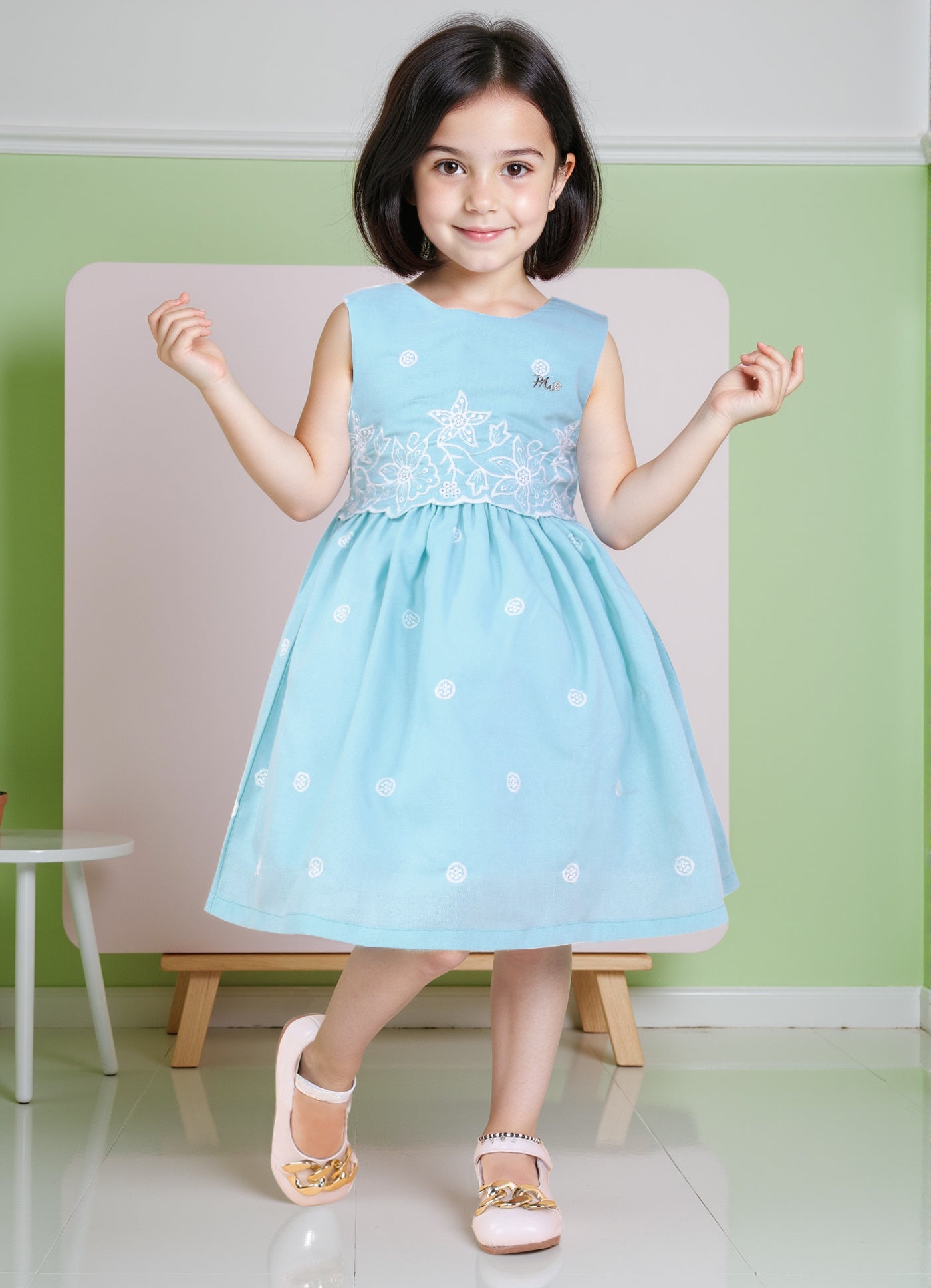 Blossom Charm Embroidered Frock