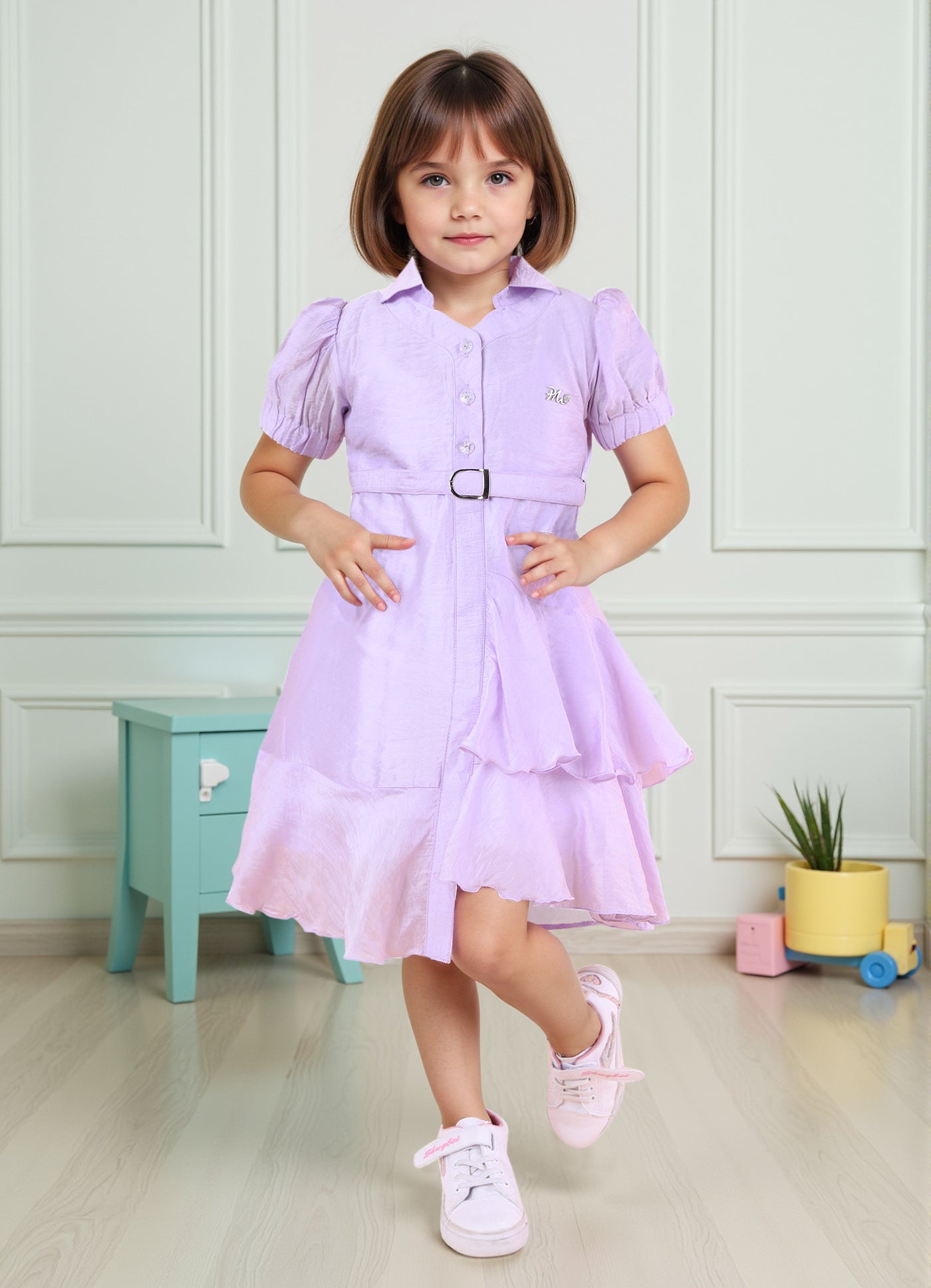 Pastel Breeze Ruffle Dress