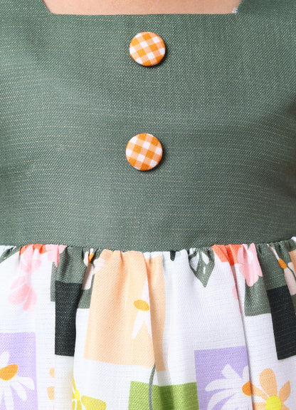 Patchwork Printed Dress