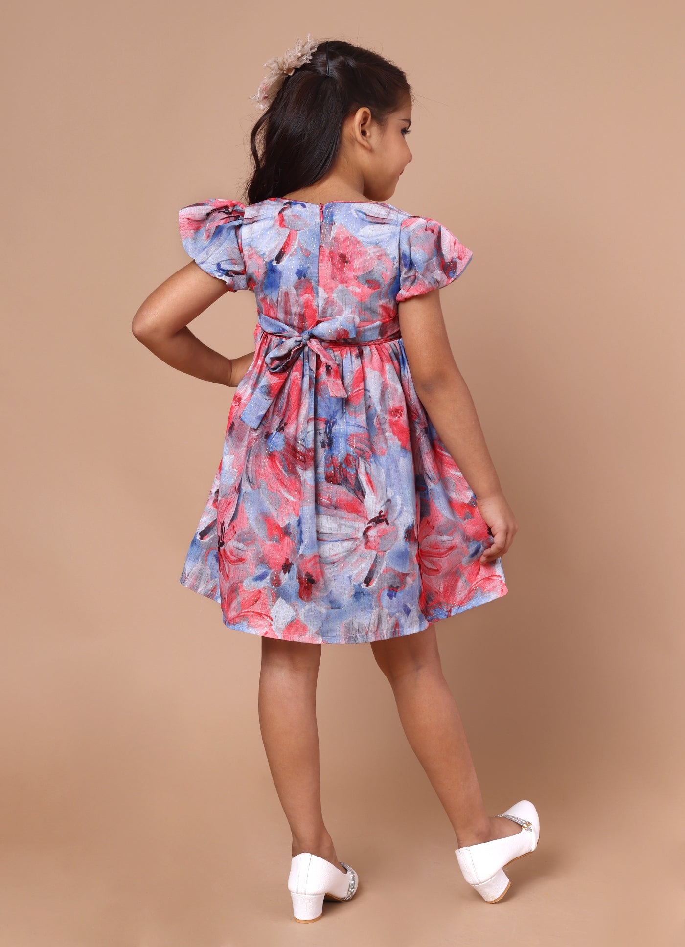 Fancy Print Bow Dress