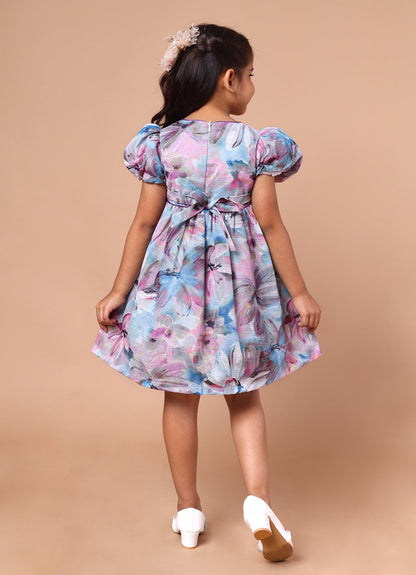 Fancy Print Bow Dress
