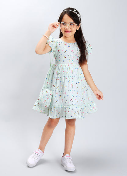 Floral Charm Dress with Accessory
