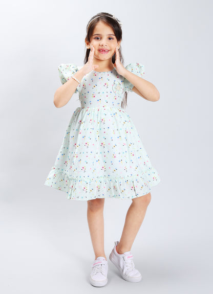 Floral Charm Dress with Accessory