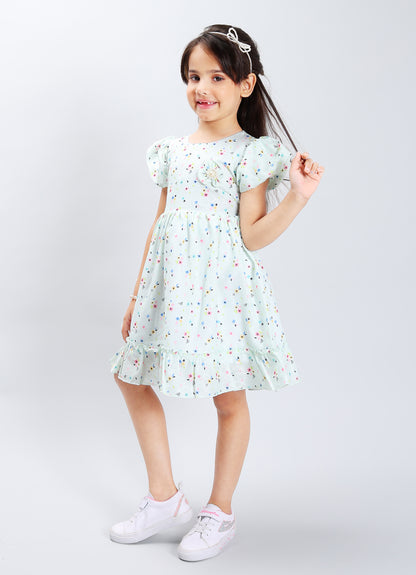 Floral Charm Dress with Accessory