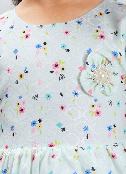 Floral Charm Dress with Accessory