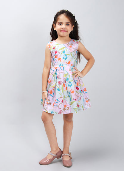 Playful Solid Color Frock