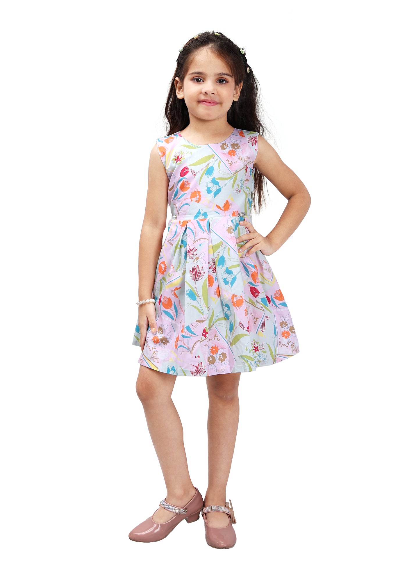 Playful Solid Color Frock