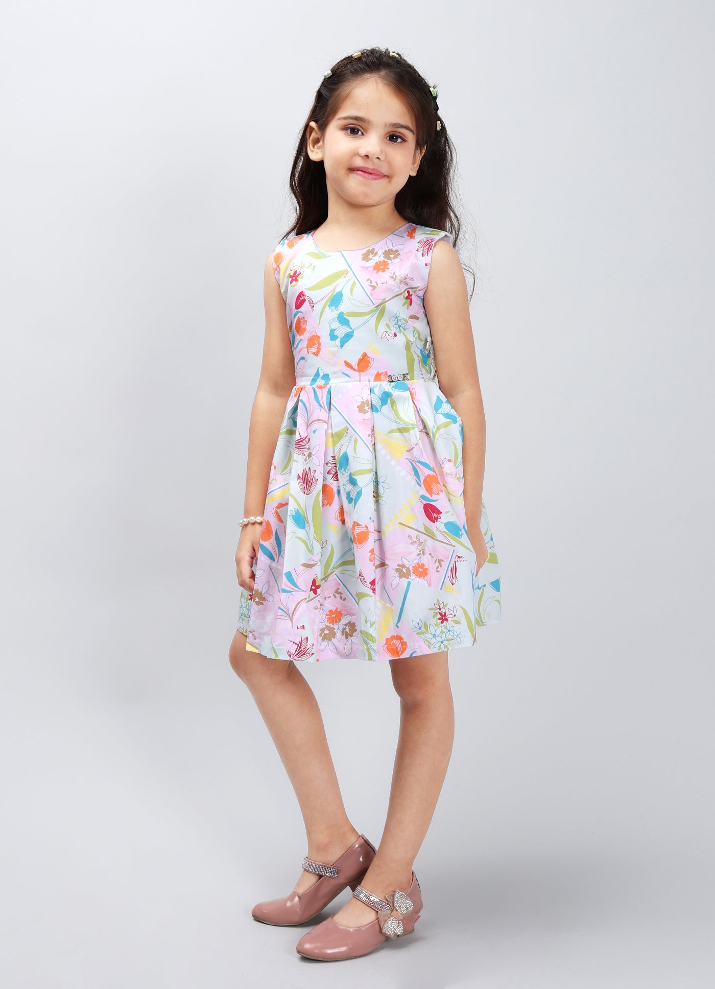 Playful Solid Color Frock